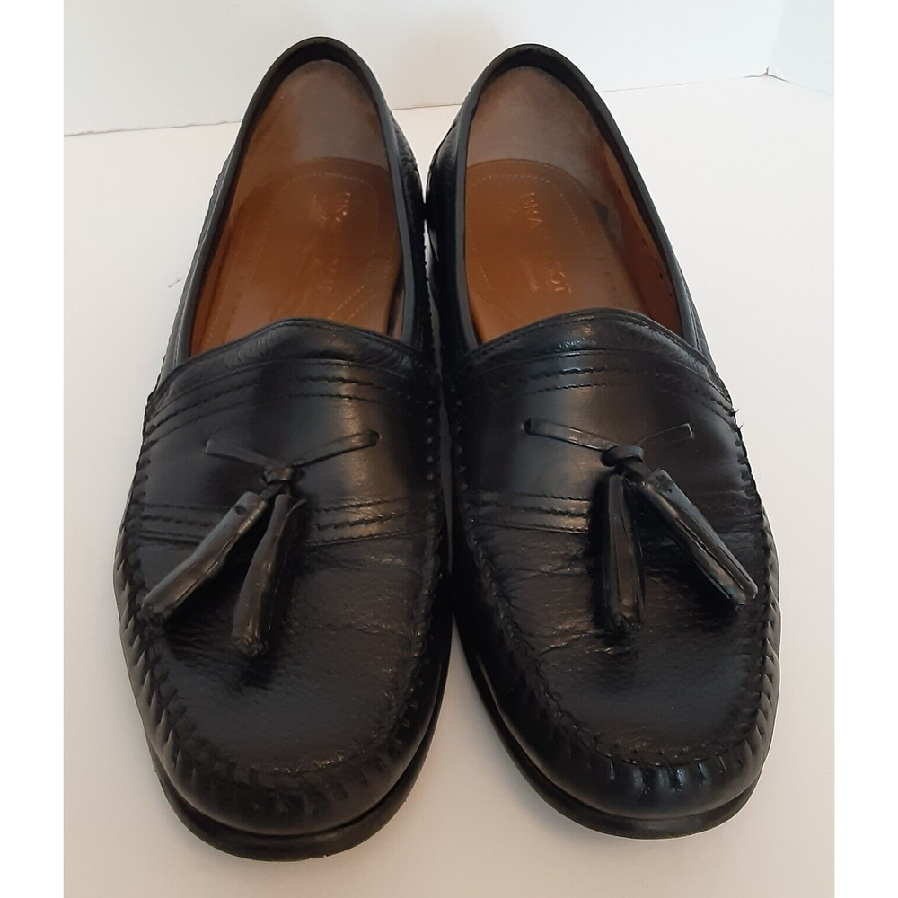 Brass Boot Walking Gloves Black Sheepskin Leather Loafers Dress Shoes Men Sz 8M